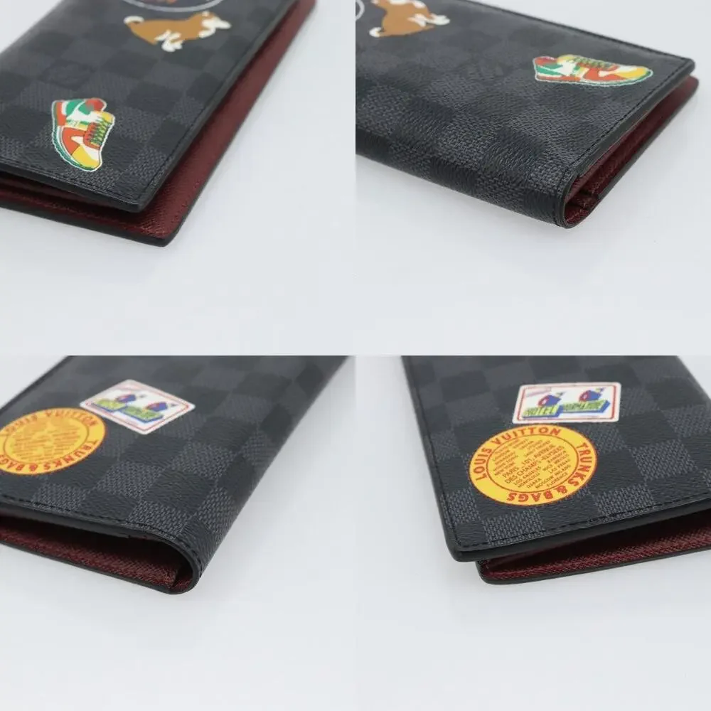 Louis Vuitton Damier Graphite Porte Feuille Brother Long Wallet Black